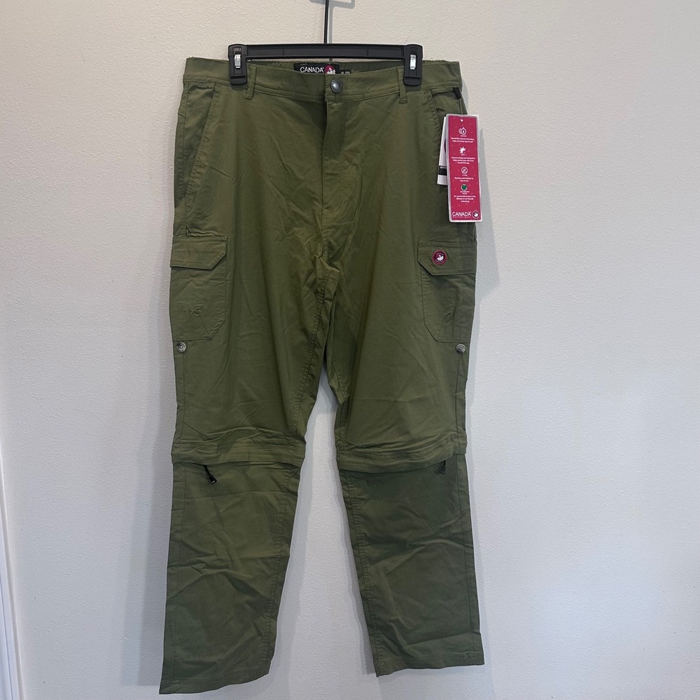 Canada Weather Gear Womens Olive Green Zip Off Utility Pants Cargo Size XL